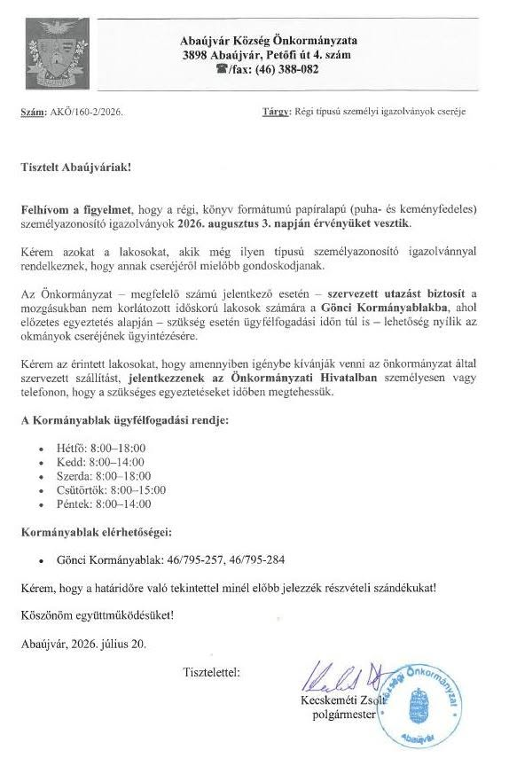 a felhívás szövege lejjebb görgetve olvasható